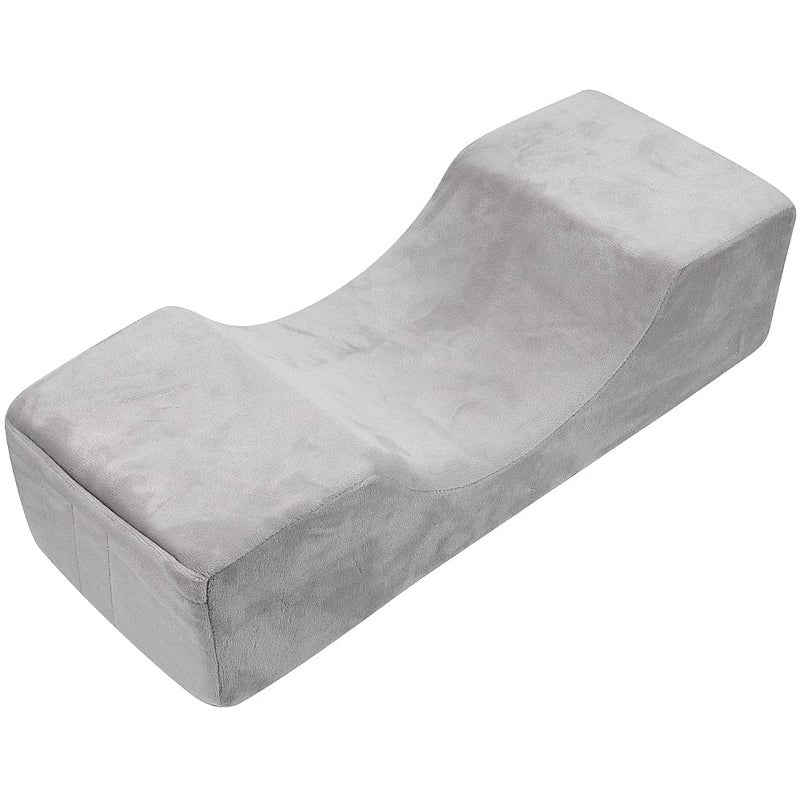 Mekupeu Eyelash Extension Velvet Lash Pillow Beauty Salon Memory Foam Neck Pillow for Lash Extension Grafting Make UpGray